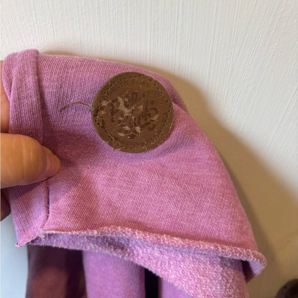 Purple Cropped Hoodie with Palm Beach Print - Picture 4 of 5